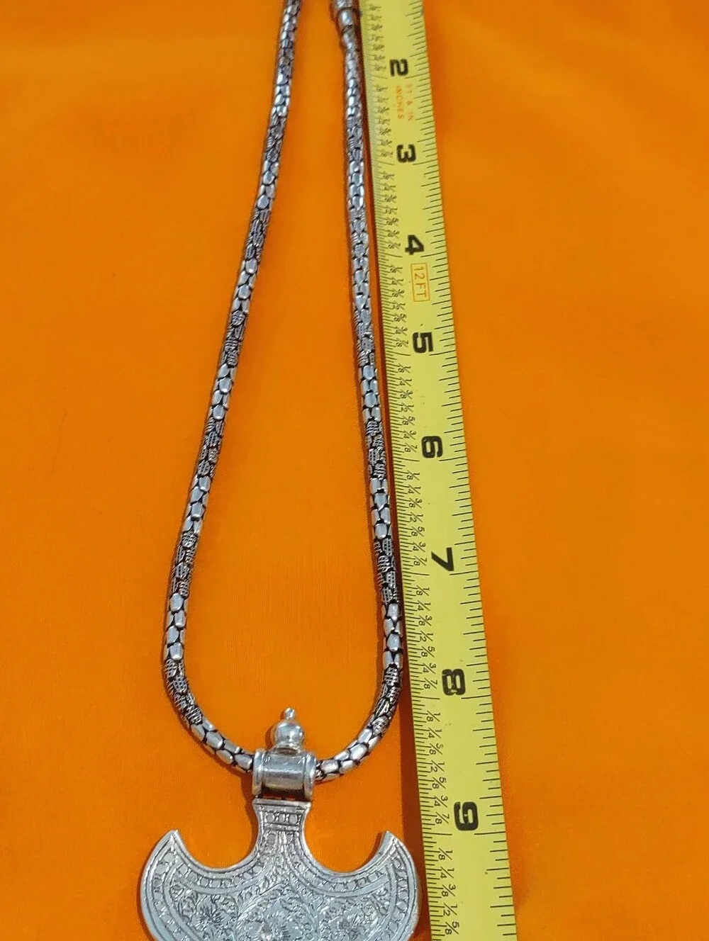 Handcrafted 925 SS Tribal Pendant With Necklace